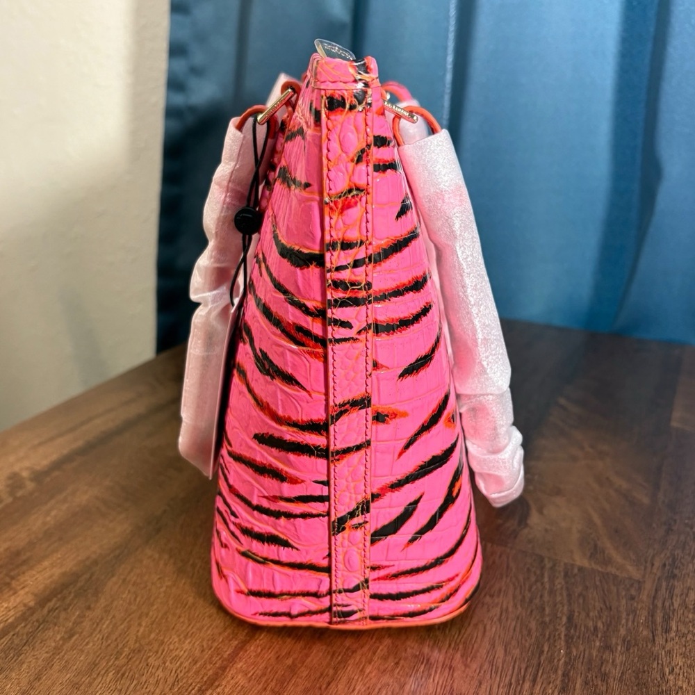 **SOLD**Brahmin NWT Medium Asher - Pink Feline Solid - Vibrant Neon Pink Tote - Picture 5 of 11